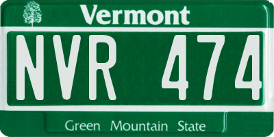 VT license plate NVR474