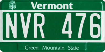 VT license plate NVR476