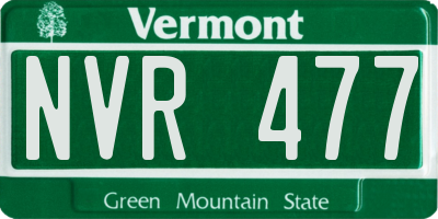VT license plate NVR477