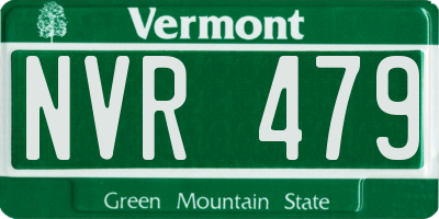 VT license plate NVR479