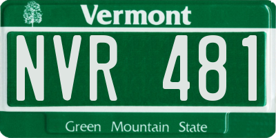 VT license plate NVR481