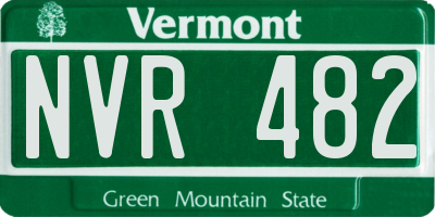 VT license plate NVR482