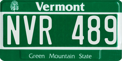 VT license plate NVR489
