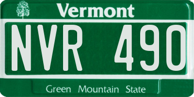 VT license plate NVR490