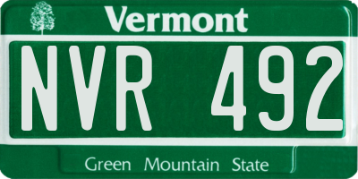 VT license plate NVR492