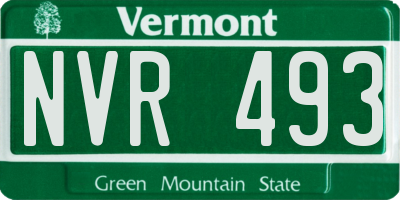 VT license plate NVR493