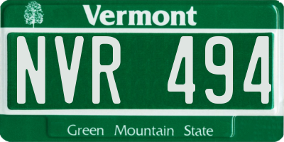 VT license plate NVR494