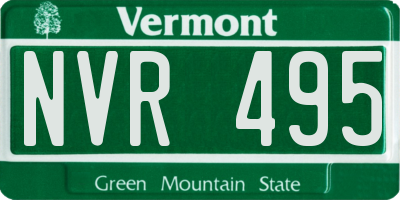 VT license plate NVR495