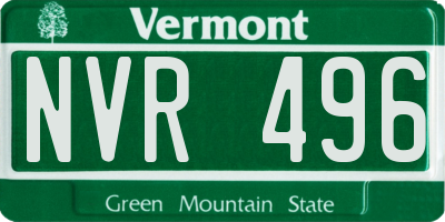 VT license plate NVR496