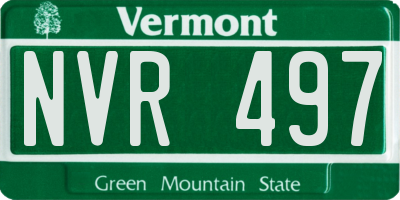 VT license plate NVR497