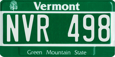 VT license plate NVR498