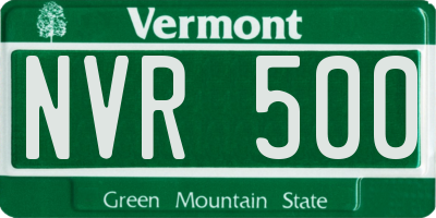 VT license plate NVR500