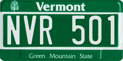 VT license plate NVR501