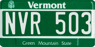 VT license plate NVR503