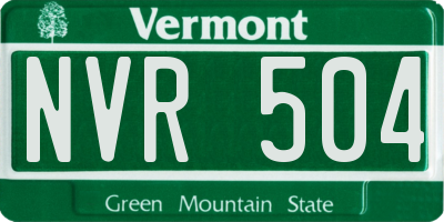 VT license plate NVR504