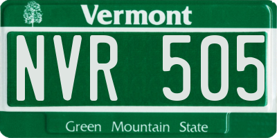 VT license plate NVR505