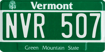 VT license plate NVR507