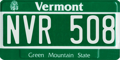 VT license plate NVR508