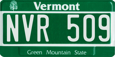 VT license plate NVR509
