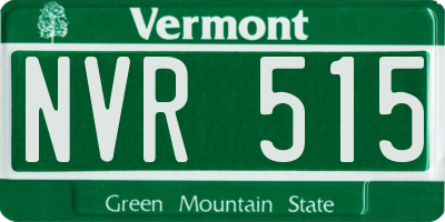 VT license plate NVR515