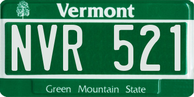 VT license plate NVR521