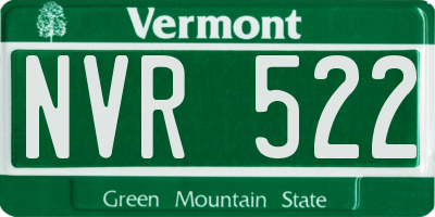 VT license plate NVR522