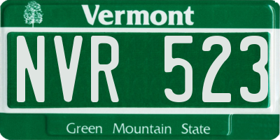 VT license plate NVR523