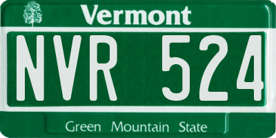 VT license plate NVR524