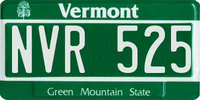 VT license plate NVR525