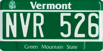VT license plate NVR526