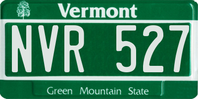 VT license plate NVR527