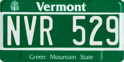 VT license plate NVR529