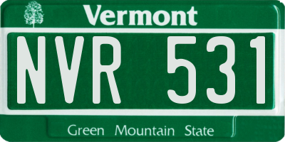 VT license plate NVR531