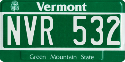 VT license plate NVR532