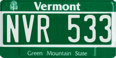 VT license plate NVR533