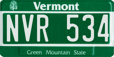 VT license plate NVR534