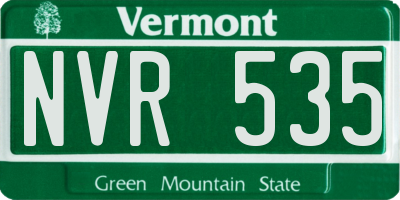 VT license plate NVR535