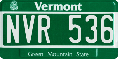 VT license plate NVR536