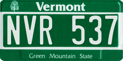 VT license plate NVR537