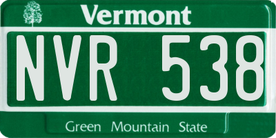 VT license plate NVR538