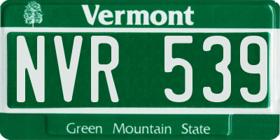 VT license plate NVR539