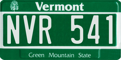VT license plate NVR541