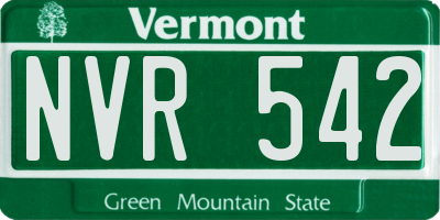 VT license plate NVR542