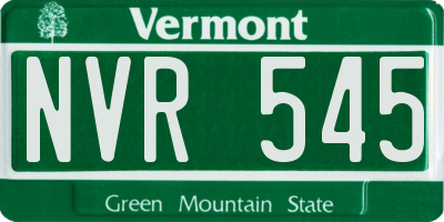 VT license plate NVR545