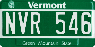VT license plate NVR546