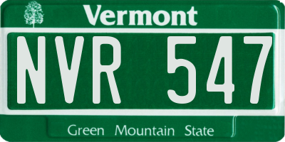 VT license plate NVR547