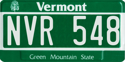 VT license plate NVR548