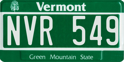 VT license plate NVR549