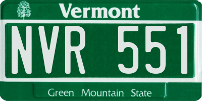 VT license plate NVR551