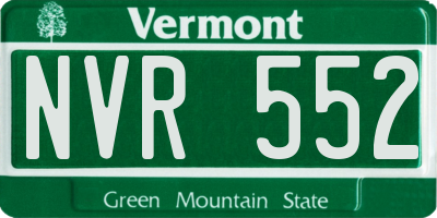 VT license plate NVR552
